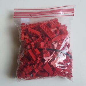 Legos Building Blocks 10.3 oz. Bag Red Pieces of Assorted Sizes!!